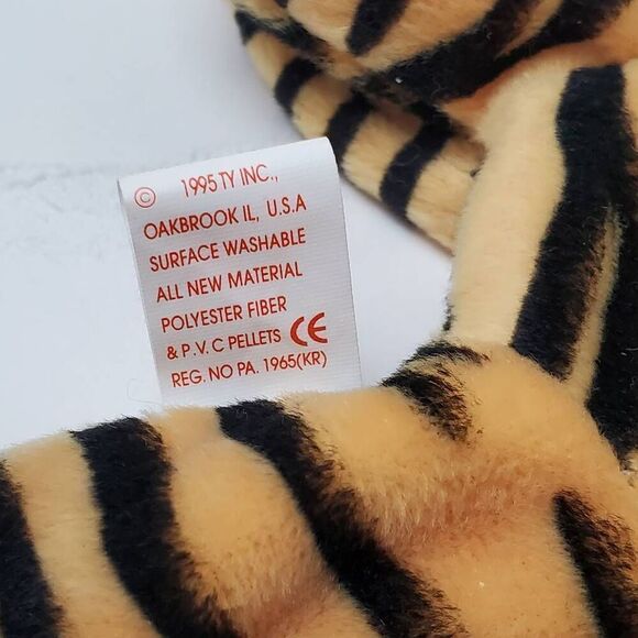 Ty Beanie Baby STRIPES #4065 Stuffed Animal Toy - Picture 5 of 5